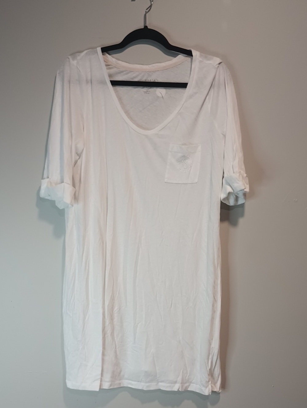 Victoria's Secret White Tee with Subtle Pink Trim